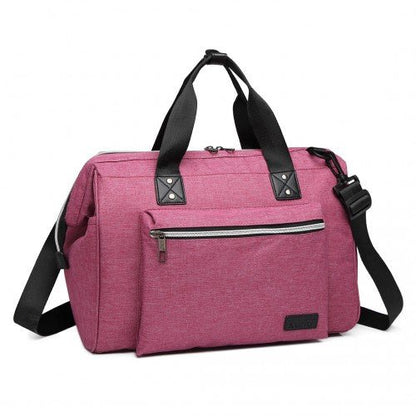 E1802 - Kono Maternity Baby Changing Bag Shoulder Travel Bag Pink - Easy Luggage
