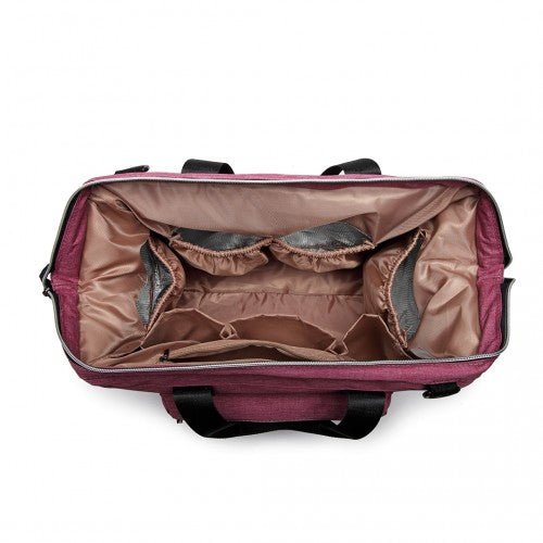 E1802 - Kono Maternity Baby Changing Bag Shoulder Travel Bag Pink - Easy Luggage