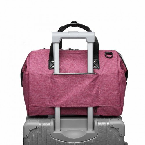 E1802 - Kono Maternity Baby Changing Bag Shoulder Travel Bag Pink - Easy Luggage