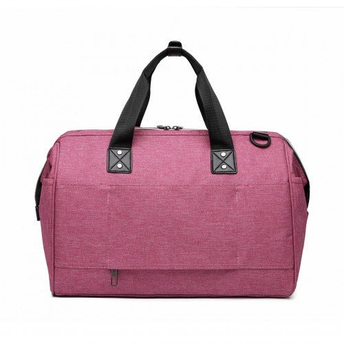 E1802 - Kono Maternity Baby Changing Bag Shoulder Travel Bag Pink - Easy Luggage