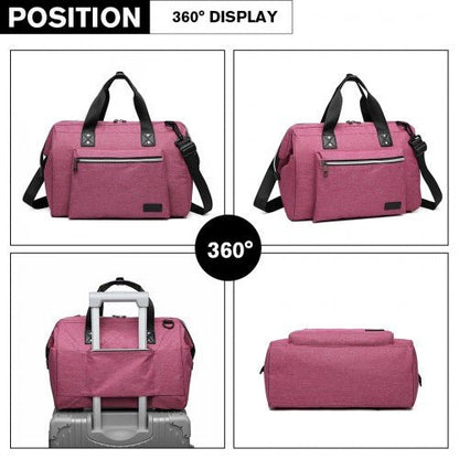 E1802 - Kono Maternity Baby Changing Bag Shoulder Travel Bag Pink - Easy Luggage