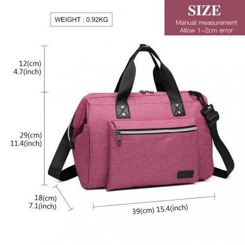 E1802 - Kono Maternity Baby Changing Bag Shoulder Travel Bag Pink - Easy Luggage