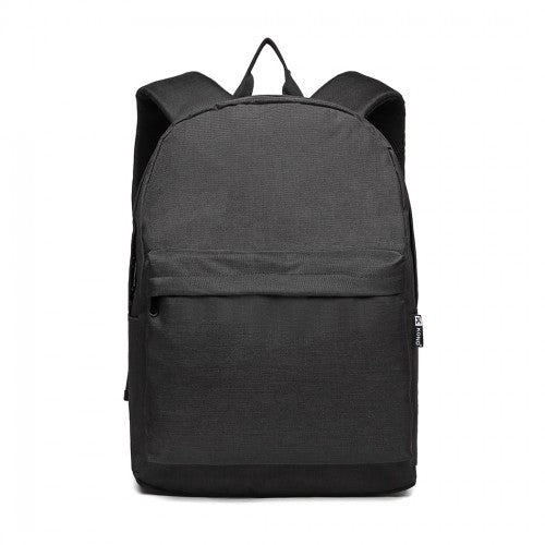 E1930 - Kono Durable Polyester Everyday Backpack With Sleek Design - Black - Easy Luggage