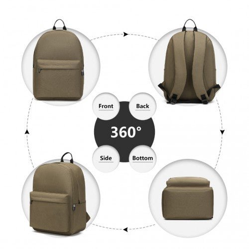 E1930 - Kono Durable Polyester Everyday Backpack With Sleek Design - Brown - Easy Luggage