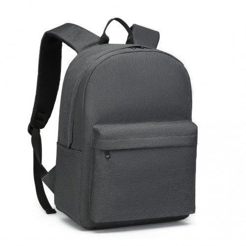 E1930 - Kono Durable Polyester Everyday Backpack With Sleek Design - Dark Grey - Easy Luggage