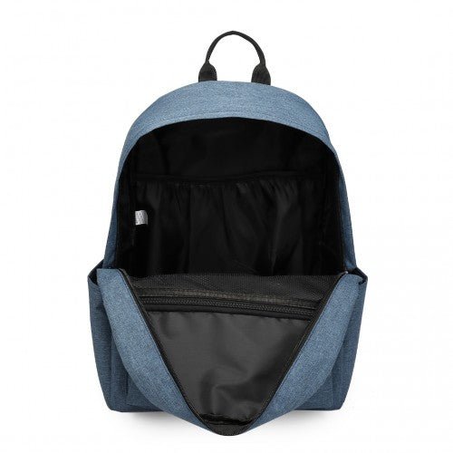 E1930 - Kono Durable Polyester Everyday Backpack With Sleek Design - Navy - Easy Luggage