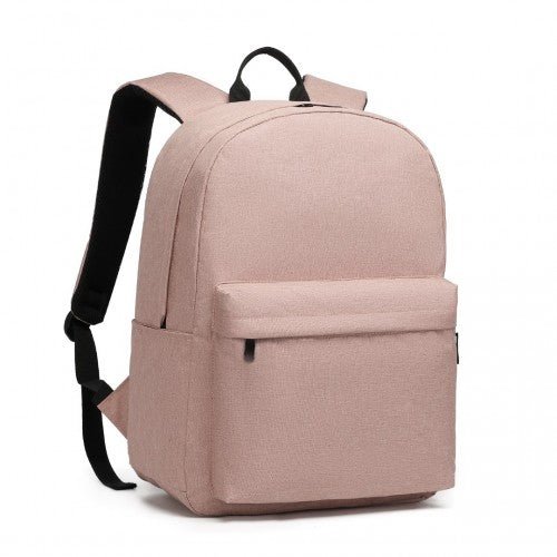 E1930 - Kono Durable Polyester Everyday Backpack With Sleek Design - Pink - Easy Luggage