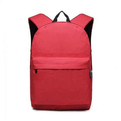 E1930 - Kono Durable Polyester Everyday Backpack With Sleek Design - Red - Easy Luggage