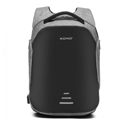 E1946 - KONO REFLECTIVE USB CHARGING INTERFACE BACKPACK - GREY - Easy Luggage