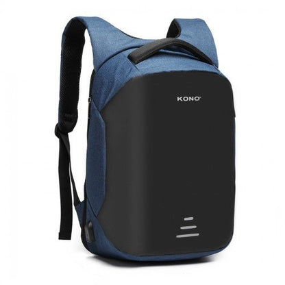 E1946 - KONO REFLECTIVE USB CHARGING INTERFACE BACKPACK - NAVY - Easy Luggage