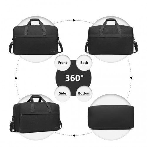 E1960L - Kono Lightweight Multi Purpose Unisex Sports Travel Duffel Bag - Black - Easy Luggage