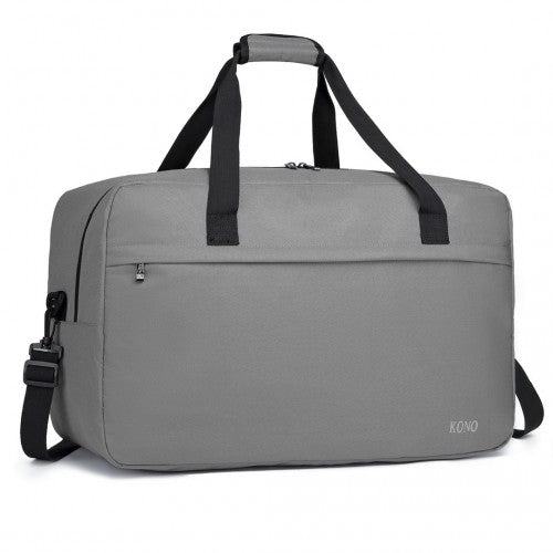 E1960L - Kono Lightweight Multi Purpose Unisex Sports Travel Duffel Bag - Grey - Easy Luggage