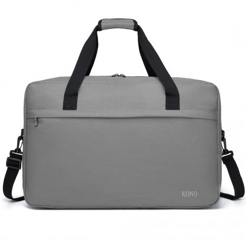 E1960L - Kono Lightweight Multi Purpose Unisex Sports Travel Duffel Bag - Grey - Easy Luggage