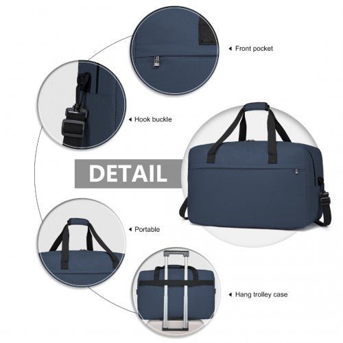 E1960L - Kono Lightweight Multi Purpose Unisex Sports Travel Duffel Bag - Navy - Easy Luggage