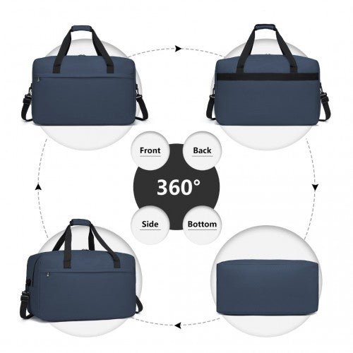 E1960L - Kono Lightweight Multi Purpose Unisex Sports Travel Duffel Bag - Navy - Easy Luggage