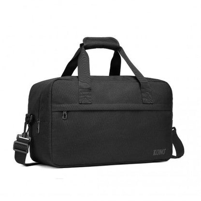 E1960M - Kono Lightweight Multi Purpose Unisex Sports Travel Duffel Bag - Black - Easy Luggage