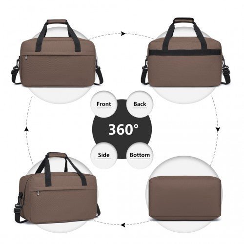 E1960M - Kono Lightweight Multi Purpose Unisex Sports Travel Duffel Bag - Brown - Easy Luggage