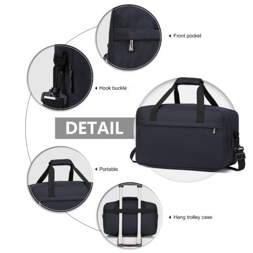 E1960M - Kono Lightweight Multi Purpose Unisex Sports Travel Duffel Bag - Dark Blue - Easy Luggage