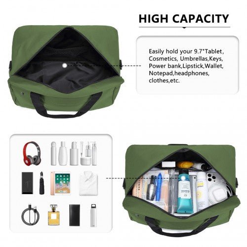 E1960M - Kono Lightweight Multi Purpose Unisex Sports Travel Duffel Bag - Green - Easy Luggage