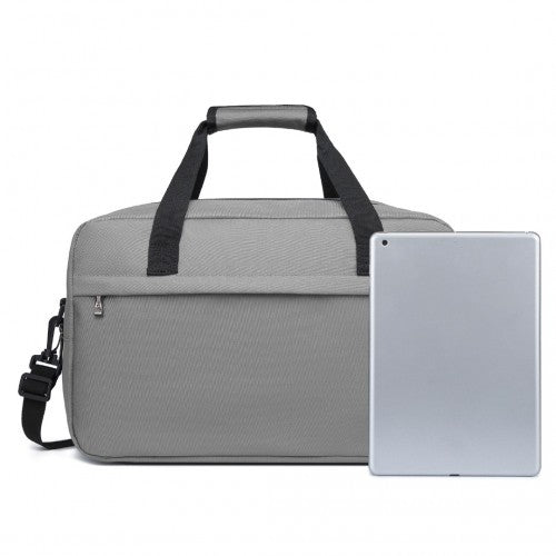 E1960M - Kono Lightweight Multi Purpose Unisex Sports Travel Duffel Bag - Grey - Easy Luggage