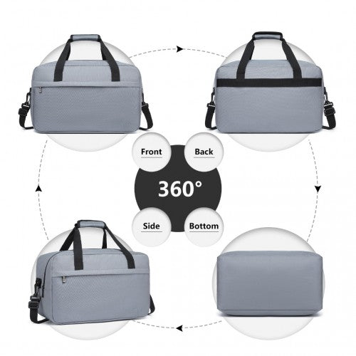 E1960M - Kono Lightweight Multi Purpose Unisex Sports Travel Duffel Bag - Light Grey - Easy Luggage