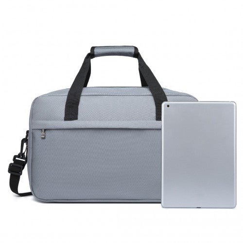 E1960M - Kono Lightweight Multi Purpose Unisex Sports Travel Duffel Bag - Light Grey - Easy Luggage