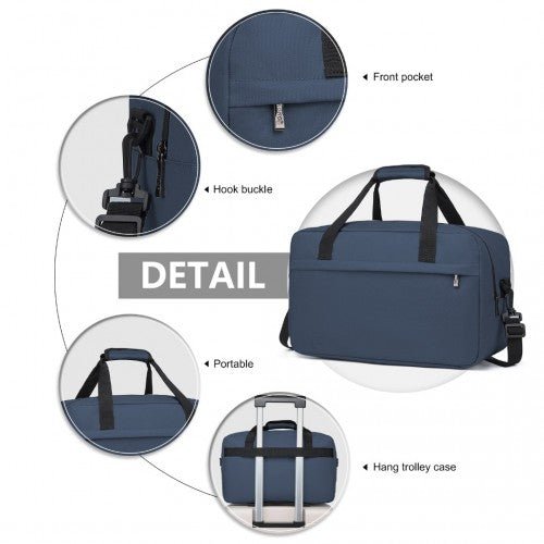 E1960M - Kono Lightweight Multi Purpose Unisex Sports Travel Duffel Bag - Navy - Easy Luggage