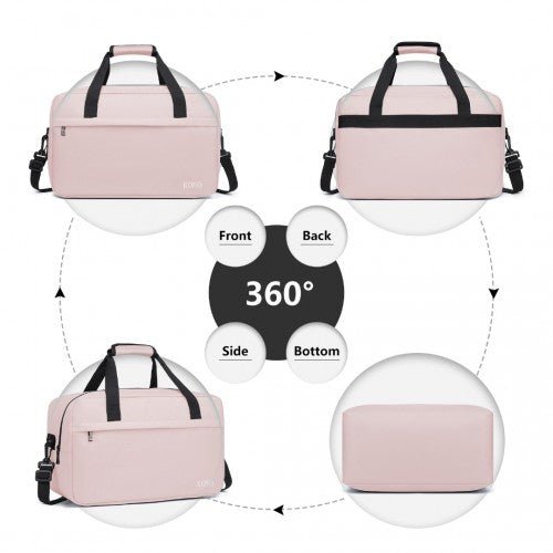 E1960M - Kono Lightweight Multi Purpose Unisex Sports Travel Duffel Bag - Pink - Easy Luggage