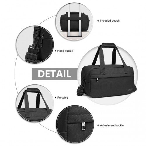 E1960S - Kono Lightweight Multi Purpose Unisex Sports Travel Duffel Bag - Black - Easy Luggage