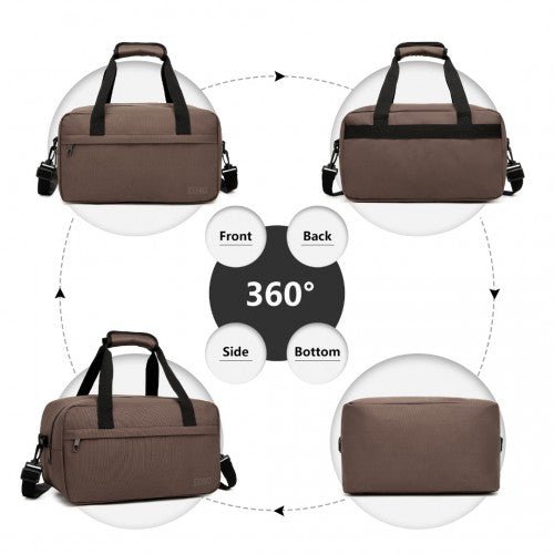 E1960S - Kono Lightweight Multi Purpose Unisex Sports Travel Duffel Bag - Brown - Easy Luggage