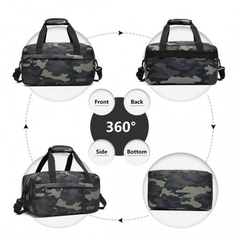 E1960S - Kono Lightweight Multi Purpose Unisex Sports Travel Duffel Bag - Camouflage - Easy Luggage