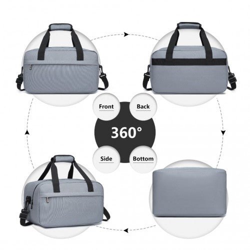 E1960S - Kono Lightweight Multi Purpose Unisex Sports Travel Duffel Bag - Light Grey - Easy Luggage