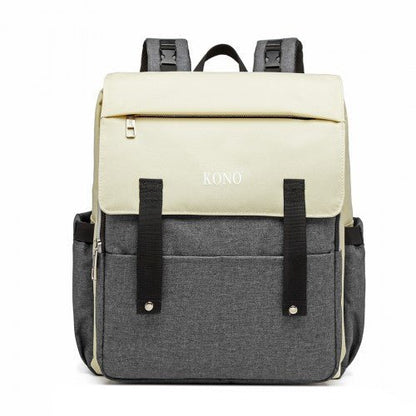 E1970 - Kono Multi Compartment Baby Changing Backpack with USB Connectivity - Grey - Easy Luggage