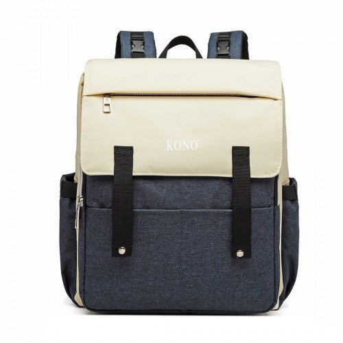 E1970 - Kono Multi Compartment Baby Changing Backpack with USB Connectivity - Navy - Easy Luggage