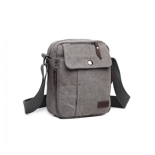 E1971 - Kono Multi Pocket Cross Body Shoulder Bag - Grey - Easy Luggage