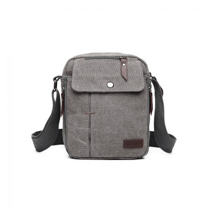 E1971 - Kono Multi Pocket Cross Body Shoulder Bag - Grey - Easy Luggage