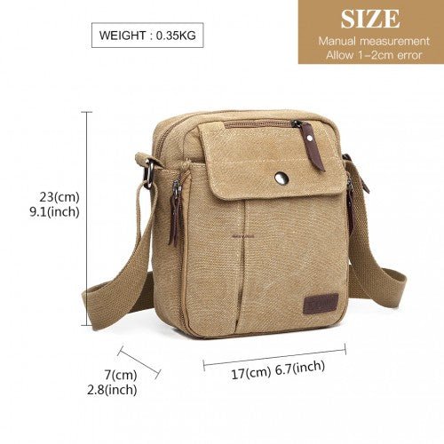 E1971 - Kono Multi Pocket Cross Body Shoulder Bag - Khaki - Easy Luggage