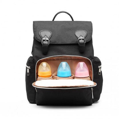 E1976 - Kono Travel Baby Changing Backpack with USB Charging Interface - Black - Easy Luggage