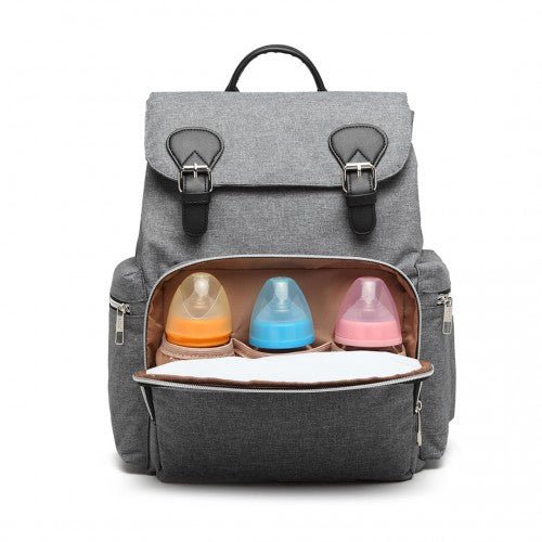 E1976 - Kono Travel Baby Changing Backpack with USB Charging Interface - Grey - Easy Luggage