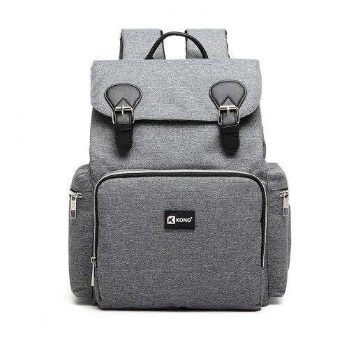 E1976 - Kono Travel Baby Changing Backpack with USB Charging Interface - Grey - Easy Luggage