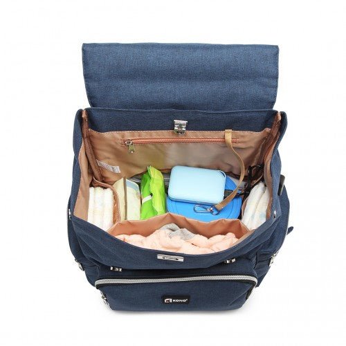 E1976 - Kono Travel Baby Changing Backpack with USB Charging Interface - Navy - Easy Luggage