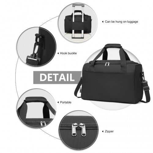 E2016S - Kono Structured Travel Duffle Bag - Black - Easy Luggage