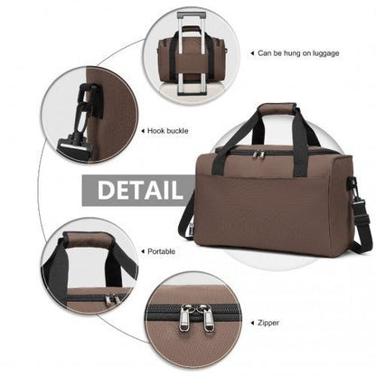 E2016S - Kono Structured Travel Duffle Bag - Brown - Easy Luggage
