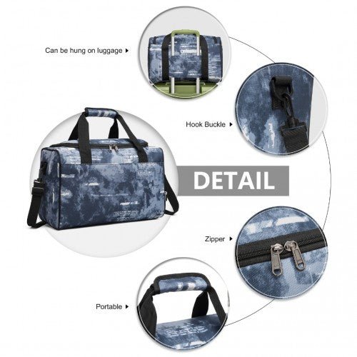 E2016S - Kono Structured Travel Duffle Bag - Cloudy Blue - Easy Luggage