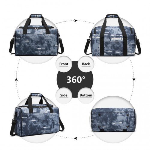 E2016S - Kono Structured Travel Duffle Bag - Cloudy Blue - Easy Luggage