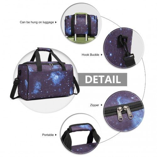 E2016S - Kono Structured Travel Duffle Bag - Galaxy Blue - Easy Luggage