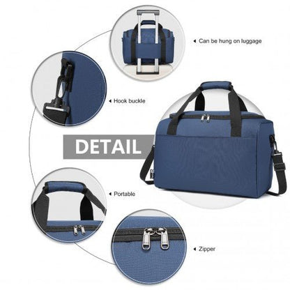 E2016S - Kono Structured Travel Duffle Bag - Navy - Easy Luggage