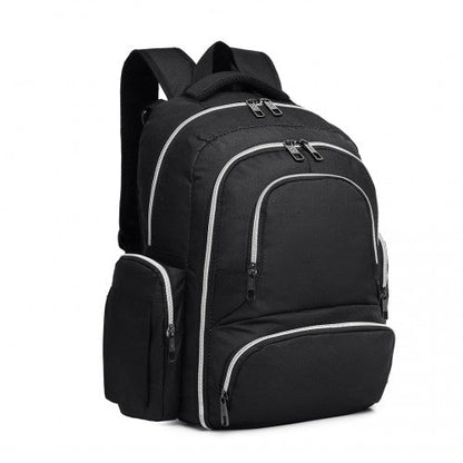 E6706 - Kono Large Capacity Multi Function Baby Diaper Backpack - Black - Easy Luggage