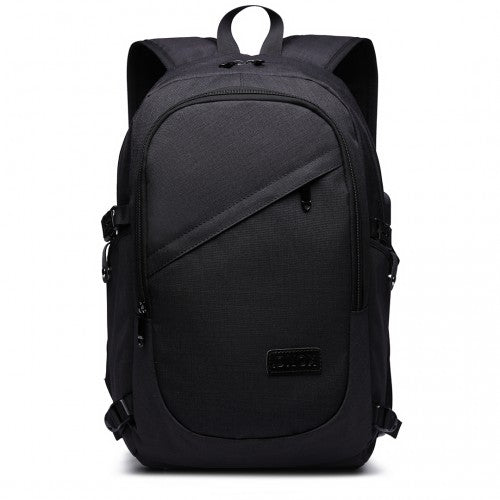 E6715 - Kono Business Laptop Backpack with USB Charging Port - Black - Easy Luggage