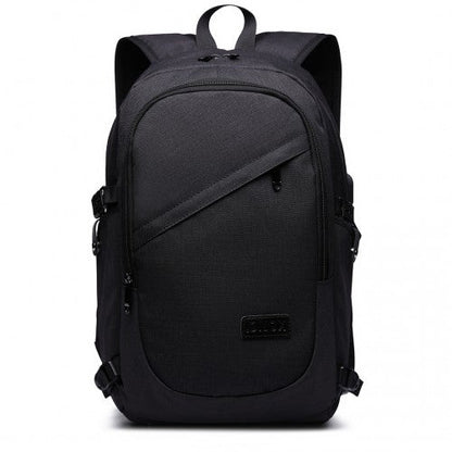 E6715 - Kono Business Laptop Backpack with USB Charging Port - Black - Easy Luggage